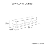 TV Cabinet with 3 Storage Drawers With High Glossy Assembled Entertainment Unit in White colour V43-TVC-SUP-WH