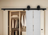 Bi-Folding Sliding Barn Door Hardware Track Kit, 36" Top Mount Track Kit, Slide Smoothly & Quietly, V952-ZDSMDGDGSM3D3Z5LL001V0