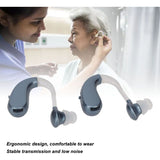 1 Pair Rechargeable Sound Aid Headphones Low Noise Hearing Aid Built-in Battery 450-3400HZ Blue V1237-ZY-715-341