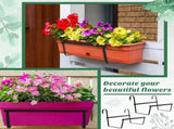 2Pcs Railing Flower Box Holder Metal Flower Pot Stand Hanging Railing Flower Pot Bracket for V1369-AZ3-W-16450