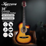Karrera 38in Pro Cutaway Acoustic Guitar with Carry Bag - Sun Burst CC38-PRO-3TS