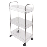 Kitchen Storage Rack Multifunctional 3 Tier Mobile Storage Cart for Bathroom Laundry Room Narrow V1294-YM0710-3112230072111