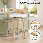 Artiss 4x Bar Stools Swivel Dining Chairs Low Back Counter Seat PU Cushion BA-TW-8566-WHX4-AB