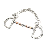 Horse Bit Stainless Steel Copper D Ring Snaffle Bit with Chain for 125mm Horse Mouth V1294-YM0717-3111220220411