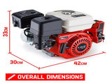 Baumr-AG 6.5HP Petrol Engine Stationary Motor OHV Horizontal Shaft Electric Start Recoil V219-ENGPTLBMRC20E