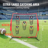 8 x 8 ft Football Trainer Throwing Net, Training Throwing Target Practice Net with 5 Target Pockets, V952-GLQW88YC0000RHWMZV0