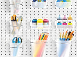 Peg Board Bins Peg Board Cups with Hooks & Loop 12Pack,Peg Board Organizer Accessories, Peg Board V1369-AZ3-W-11688