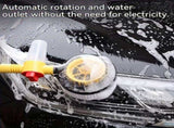 Yellow Black automatic rotating car wash brush, integrated flushing car brush, high-quality car V1347-799-BLA-65086