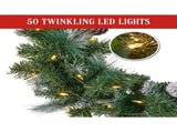 Christabelle 61cm Christmas Wreath Bayville Pine with LED Lights Front Door Decoration Ornament 112_NATBV61