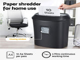 Devanti Electric Paper Shredder for Home Office 10 A4 Paper Sheet Cross-Cut Paper SHRED-1001C-BK