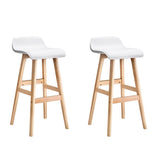 Artiss 2x Bar Stools Wooden Stool White BENT-C-077-WHX2