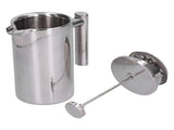 Stainless Steel Coffee Maker Portable Manual Coffee Pot Kettle Cup for Home Office800ml V1294-YM0901-3113210127111