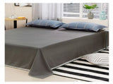 Blue Plaid Pattern Aloe Cotton Flat Sheet Quilt Pillowcases 4pcs Bedding Set Duvet Doona Quilt V462-HG-68-03