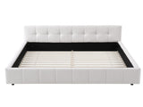 Artiss King Bed Frame with Charging, LED Lights & Tufted Headboard BFRAME-I-PUFF-K-WH-AB