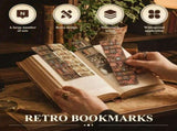 240Pcs Read Bookmark with Vintage Pattern Designs Long Lasting Cardstock for Classroom Teacher V1366-AZ2-W-15054