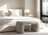 Interior Ave - Hendrix Arched Textured Ottoman - Frosted Stone V355-IA-OTT-HND-FG