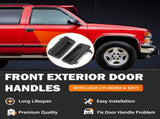 Exterior Door Handle w/Lock Cylinder & Keys for Chevy C1500 C2500 C3500 K1500 K2500 K3500 GMC Yukon V1258-DP02-C-851