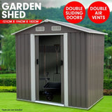 Garden Shed Spire Roof 4ft x 6ft Outdoor Storage Shelter - Grey GSS-BSW-46N-GY