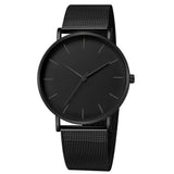 NNEOBA Mens Ultra Thin Magnetic Bracelet Quartz Watch - All-Black Slim Mesh Steel V728-1005004847620538-ALL-BLACK-BRACELE