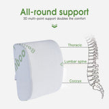 2 x Bamboo Memory Foam Lumbar Support Cushion V915-MB0002X2