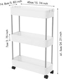 CARLA HOME Slim Storage Cart Organizer Trolley with Wheels for Kitchen, Bathroom, Laundry & Narrow V178-36283