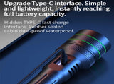 Rechargeable LED Flashlight - Military Flashlight - 5000 lumens - 26650 rechargeable battery - 6 V1188-MS-313-0535
