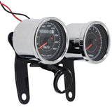 Motorcycle LED Tachometer and Speedometer Combo Meter for Motorbike Accessories, Dual Function Gauge V1369-AZ3-W-21639