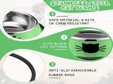 6 Pcs Cat Bowls for Food and Water Dishes Stainless Steel Pet 7 oz Anti Slip Metal Dish with V1259-DP01-A-1155