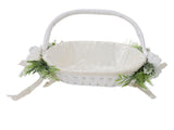 Flower Girl Basket Romantic Elegant Lightweight Hand Woven Wedding Flower Basket for Bride 5799 V1294-YM0901-3115240063712