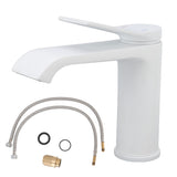Sink G1/2 Thread Hot Cold Water Tap White Leaking Resistant Corrosion Proof Bathroom Sink V1294-YM0715-3112220048011