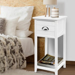 Artiss Bedside Table Vintage - THYME White ST-CAB-1D-VIN-WH