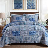 Boho Blue Quilted Coverlet & Pillow Set Vibrant, Cozy Elegance - king V745-MAC06495K13UU