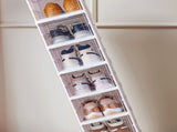 6-Tier Stackable Shoe Storage Box Set, featuring easy-access front-opening waterproof transparent V1102-KDDXNSNH002