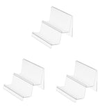 Wallet Holder Stand 3Pcs Transparent Acrylic Desktop Storage Rack V1366-AZ2-W-13564