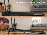 Powertrain K300 Black Foldable 2-in-1 Under Desk Walking Pad Treadmill 1.5HP 10kph Incline Home TML-HSM-K300-BK