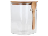 Square Storage Jar with Spoon Sealing Seasoning Container Coffee Bean Bottle for Kitchen1200ml V1294-YM0901-3118210085013