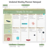 4Pack Weekly To Do List Notepad, 8.5"x11" Desk Planner 52 Sheets, 100GSM Paper Undated Habit V1107-121-09398-BLU-4PACK