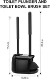 Toilet Brush and Plunger Set with Semi-Hidden Holder, Heavy-Duty Bowl Brush and Toilet Plunger for V1189-LC-AMZ-00161