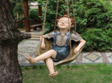 Swing Statue Tree Hanging Ornament Sleeping Boy Look Swinging Figurine Sculpture Decor for Outdoor V1294-YM0901-3111240162011