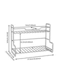 304 Stainless Steel Two Layers Tabletop Storage Rack Kitchen Spice Rack Bathroom Cosmetics Mouthwash V1161-101203