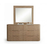 Solid Rubber Wood Dresser with Mirror in Oak colour V43-DRS-ARLO-OK