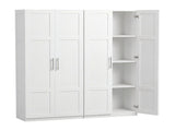 Artiss 2x Buffet Sideboard Cabinet Pantry Hutch Kitchen Storage Organiser White FUR-W-WR03-WH-ABX2