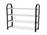 Plastic Aluminum Metal Standing Shoe Rack DIY Shoes Storage Shelf Home Organizer 4 Tiers V1294-YM0722-JY01906-02