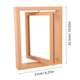 Double Sided Rotating Wooden Photo Frame for Rustic Home Decor and Picture Showcase V1370-AZ4-14288