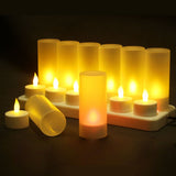 LED Candles Light Rechargeable Lifelike Decorative Electronic Candles for Party Wedding Living Room V1294-YM0715-3115220043511