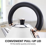 Pronti 1.7L Rose Trim Collection Kettle - White KTL-017-GST-WH