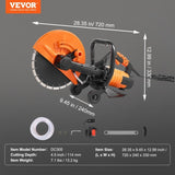 30.48cm Electric Concrete Saw Wet/Dry Saw Cutter with Water Pump and Blade V952-DDHNTJ1800W12HEK8V3