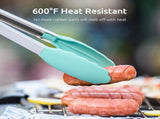 600F Heat Resistant 7/9/12 inches Silicone Cooking Tongs with Non Stick Rubber Tips and V1258-DP02-C-381