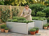 Green Fingers Raised Garden Bed 2 in 1 Modular Galvanised Planter Box Rust Resistant 240x80x60cm GB-REC-2408060-SL