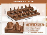 2Pcs Ring Display Stand, 3 Tier Ring Organizer for 18 Rings Storage Selling, Wood Ring Holder V1259-DP01-A-3477